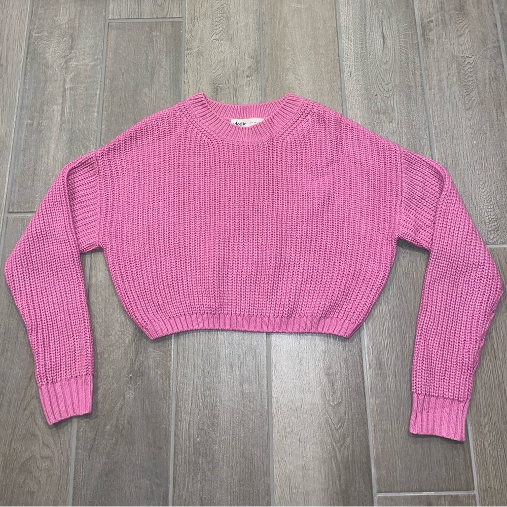Elodie Fuchsia Knit Crew Neck Sweater